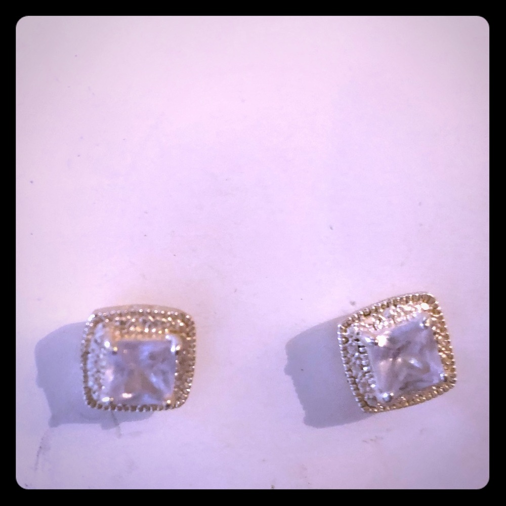 🦃 Cubic Zirconia studs with a silver trim.